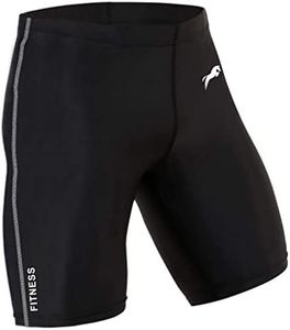 JUST RIDER Unisex Compression Sports Shorts Half Tights | Cycling Shorts | Gym Shorts | Yoga Shorts | Training Shorts (L) Black
