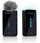 BOYA BY-XM6 2.4GHz Adaptive Frequency Hopping Wireless Lavalier Microphone Kit, 328ft Barrier-Free Transmission, 7 Hours Battery Life, OLED Display, Built-in Mic & External Lapel Mic