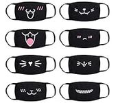 8 pcs Reusable Cute Face Másk Bandanas Cotton Thick for Adults and Kids