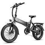 Jasion EB7 2.0 Electric Bike for Adults, 850W Peak Power Motor 55 Miles 28MPH Top Speed Folding Ebike, 48V 10AH Built-in Battery Dual Suspension, 20" Fat Tire Electric Bicycles, UL Certifiled, 7-Speed