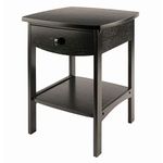 Winsome Wood End Table/Night Stand with Drawer and Shelf, Black