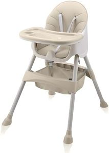 Baby Vivo Trona de bebe 2en1 Silla para Niños con desmontable Bandeja para Niño convertible en Sillita de 6 meses a 3 años - cesta colgante - Oscar en Beige