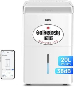 Dreo 20L/day Smart Dehumidifier Low Energy, 38dB Quiet, Laundry Dry, Whole House, Humidity Sensor & Display, 24H Timer, Large Room Auto, 3 Speed, Humidity Control, Good Housekeeping Institute Approved