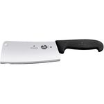 Victorinox Fibrox Handle Kitchen Cleaver, Stainless Steel Serrated Edge for Cutting Fish, Meat, & Vegetables, Black, 19 Cm, Swiss Made