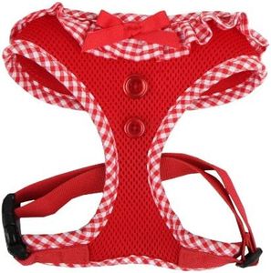 Puppia Gingham Dog Harness,, Red Small