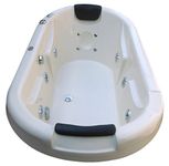 MADONNA Intimate 6 ft Drop-in Acrylic Massage Bath Tub with Whirlpool Massage and Back Massager System - White