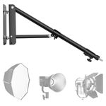 EMART Wall Mounting Triangle Boom Arm for Photography Ring Light Strobe Lighting Softbox Reflector Umbrella Monolight, Max Length 51.2 inches/130cm, Support 180 Degree Rotation (Black)