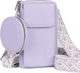 MOCA Womens Small Crossbody Bag for Mobile Cell Phone Holder Pocket Purse Wallet with Sling Adjustable Strap Shoulder Belt with Card Slots and Mini Coin Purse (Lilac)