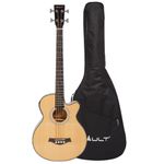 Vault EB40CE-SS 4-String 43-Inch Acoustic-Electric Short Scale Bass with EQ and Padded Gigbag (30” Scale Length) - Natural