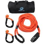 Ucreative 1" x 30' Kinetic Recovery & Tow Rope Kit Max 48,000 lbs Breaking Strength with 2PCS Synthetic Soft Shackles for Off-Road Vehicle 4WD Pick Up Truck SUV (Orange)