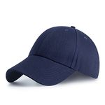 HGDGears Plain Baseball Cap Snapback for Men - Classic 6 Panel Adjustable Sport Casual Sun Visor Hat (Navy)