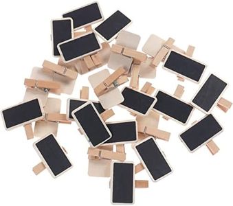 Youery 50 Mini Tableau Noir Bois Message Rectangle Ardoise A Pince Clip Carte Panneau Memos Etiquette Prix Marque Place Numero Table Photo Tags Décoration Mariage