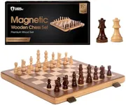 Chess Armory Chess Set 15 Inch Magnetic Wooden Chess Board Game for Adults and Kids with Extra Queen Pieces & Storage Box