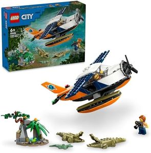 LEGO® City Jungle Explorer Water Plane 60425, Toy Seaplane for Boys and Girls Aged 6 and Over, Fun Toy for Kids, 2 Minifigures, Frog and 3 Crocodile Action Figures