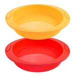 Webake 9 Inch Round Cake Pan Silicone Cake Mold Layer Cake Baking Pan Set of 2 For Brownie,Cake,Bread,Pie and Lasagna