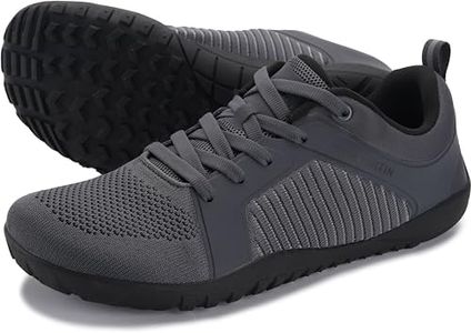 WHITIN Men's Wide Toe Box Trail Running Shoes Barefoot Minimalist Zero Drop Size Cross Training Walking Fitness Lightweight Outdoor Hiking Dark Grey 45