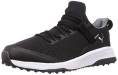 PUMA Men's Fusion Evo Golf Shoe, Black-Quiet Shade, 8 UK