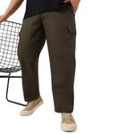 Urbano Plus Men's Dark Olive Regular Fit Solid Cargo Chino Pant with 6 Pockets (pluschicargoregp-01-drolv-44)