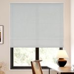 Hiifroy Roman Shades for Windows, Cordless Lift Heat Blocking and Energy Saving Blinds for Indoor Windows, Light Filtering Grey 34" W x 48" H