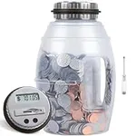 X-Large Piggy Bank for Adults, Vcertcpl Digital Coin Counting Bank with LCD Counter, 2.8L Capacity Coin Bank Money Jar for Adults, Designed for All US Coins(Gray, X-Large)