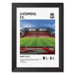 TenorArts Liverpool Stadium Anfield Laminated Poster Framed Paintings with Matt Finish Black Frame (12 inches x 9inches)