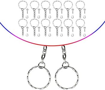 UCINNOVATE 50 Pcs Key Rings Kit for DIY Jewellery Making Kit Key Organizer Key Ring Ideal for New Year Valentine Birthday Present Art Craft Pendant Crafts