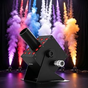 SHEHDS CO2 Jet Machine with 12x3W RGB LED, 3-in-1 Cryo & Light, 90° Adjustable, 16–20ft Range, DMX512, Professional LED Stage Smoke Machine for Concerts, Nightclubs, Theaters, Weddings, Parties.