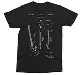 Fender Telecaster Patent - Music, Guitar T-Shirt [Color - Black, Size - XL]