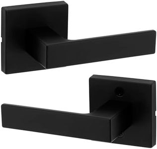 Kwikset Singapore Interior Passage Door Handle, Lever for Closet and Hallway Doors, Reversible Non-Locking Handle Lever, Matte Black, with Microban Protection