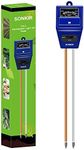 Sonkir Soil pH Meter, MS06 3-in-1 Soil Moisture/Light/pH Tester Gardening Tool Kits for Plant Care, Great for Garden, Lawn, Farm, Indoor & Outdoor Use (Blue)