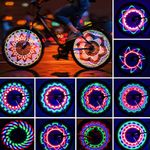 TGJOR Bike Wheel Lights, LED Waterproof Bicycle Spoke Tire Light with 32-LED and 32pcs Changes Patterns Bicycle Rim Lights for Mountain Bike/Road Bikes/BMX Bike/Hybrid Bike/Folding Bike (2 Pack)