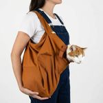 Cat-in-the-Bag Cozy Comfort Carrier - Extra Large Caramel Cat Carrier Soft and Pet Carrier for Medication Administration, Nail Clipping, Travel, Vet Visits, and Dental Care
