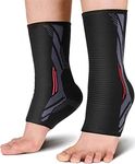 serveuttam Nylon Ankle Support Brace Adjustable Sleeves - Running Compression Foot Brace For Men Women | Ankle Binder Pain Relief For Ankle Sprained (Maroon) (Blue Black, Xl) (Red, L)