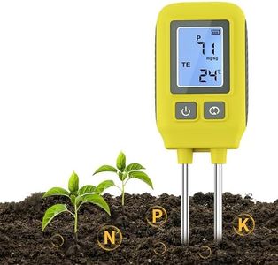 Uzoli Bodentester NPK, 4-in-1 Bodenmessgerät, Soil Tester, Präzises & Wiederverwendbares Bodentestgerät für Stickstoff Phosphor Kalium Bodentemperatur - SGS09