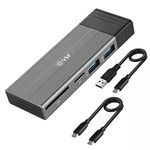 EVM M.2 SSD Enclosure + USB HUB 5 in 1 Docking Station USB 2.0 * 2 + SD/TF Portable Multiport Adapter Type-C cable 30 Cm SD/Micro SD Card Reader for Computer Laptop Mobile - (EVM-CG-002)