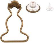 Amanaote 1" Inside Bottom Width Bronze Dungaree Fastener Overall Clip Suspender Buckle with Screw Button Pack of 6 Sets