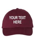 Go All Out Adjustable Maroon Adult Customized Add Your Own Text Embroidered Dad Hat