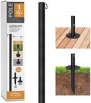 EXCELLO GLOBAL PRODUCTS Bistro String Light Poles - 1 Pack - Extends to 10 Feet - Universal Mounting Options Included