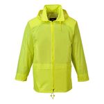 Portwest S440 Men's Waterproof Rain Jacket - Lightweight Durable Hooded Weather Protection Safety Jacket Yellow, X-Large