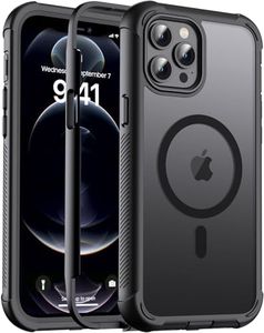 jaroco Magnetic for iPhone 12 Pro Max Case, [Compatible with MagSafe][Military Grade Drop Protection][Heavy Duty Protection][Non-Slip][Shockproof] 2-Layer Durable Bumper Phone Case 6.7''-Black