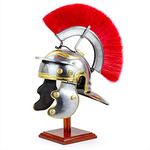 Medieval Century Red Crest Roman Centurion Gallic Smiths Helmet for Gladiators Warriors for LARPERS