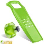 Börner Rösti Powerline Potato Grater (2 pcs.) • Vegetable Grater + Safety Guard for Swiss Rösti (Potato Hash Browns), Zucchini Fritters • Vegetable Shredder Set for Raw Potatoes (Green)