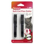 Beaphar – Soft Flea Collar for Cats – Twin Pack - Repels Fleas For up to 8 Weeks – Adjustable Fit With Quick Release Safety Buckle – For Cats From 12 Weeks of Age – 2 x Velvet Collar – Colour May Vary
