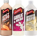 Mixed Mayo Bundle with Garlic & Herb Sauce 1 Litre, Spicy Mayo 1 Litre and Smooth Mayo 1 Litre (3 Pack)