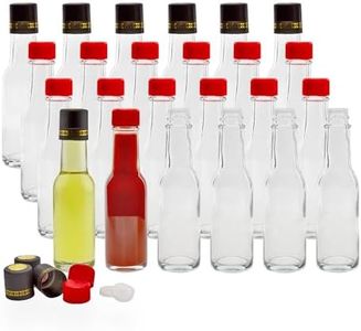 Cornucopia 3-Ounce Mini Hot Sauce Bottles (24-Pack); Little Sauce Bottles w/Red Caps, Dripper Inserts, and Black Shrink Bands