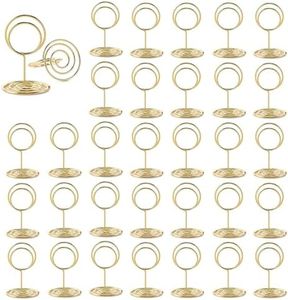 MisFun 30 Pezzi Segnaposto Matrimonio, Porta Foto, Titolari di Carta Numero di Tabella, Memo Clip, Portafoto Supporto, per Ristoranti, Foto, Riunioni di Feste, Matrimonio, Compleanno(Girare)