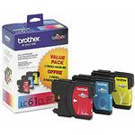 Brother LC61 Ink Cartridges (Cyan, Magenta, Yellow, 3-Pack) in Retail Packaging