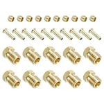 PATIKIL 2.5mm ID 4mm OD Tube Compression Assortment Kit, 20 Set Brass Compression Sleeve Ferrule & Insert & Nut for Water Oil Air Pipe