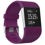 Replacement Bands for Fitbit Surge Watch, Silicone Compatible Metal Buckle Fitness Tracker Original Wristband Strap Small&Large