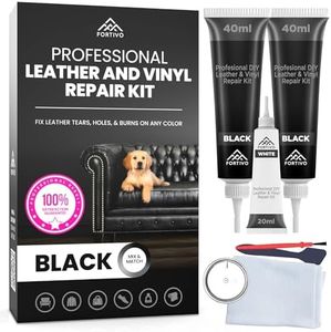 Professional Black Leather Repair Kit for Furniture, Couches, Boots and Purse, Leather Scratch Repair Car Leather Repair Kit, All Inclusive Black Vinyl Repair Kit, Quick and Easy to Use